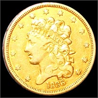 1836 $5 Gold Half Eagle NEARLY UNCIRCULATED