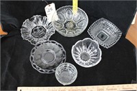 Large lot Serving crystal, glass dishes
