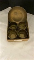 Made in India 4 brass cups and bowls