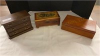 3 jewelry boxes with misc. jewelry