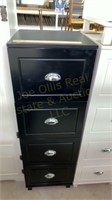 Black wooden 4 drawer file cabinet
