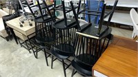 6 Piece Black Spindle Back Chairs 17x18x37