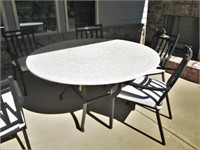 PATIO TABLE AND 6 CHAIRS