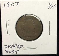 1807 Draped Bust Half Cent Coin