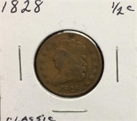 1828 Classic Half Cent Coin