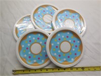 (5) Donut Theme Dessert Plates 8- 6.875"