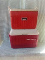 Thermos cooler and Coleman PolyLite 40 cooler