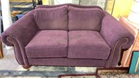 Lazy boy plum purple loveseat sofa, with brass