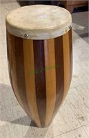 Tall bongo drum, striped wood, but does have two