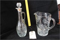 Vintage glass pitcher and decanter
