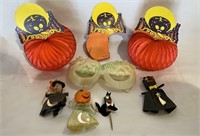 Vintage Halloween items, including a pair of