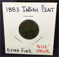 1883 Indian cent, extra fine, nice value.(1178)