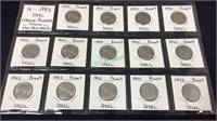 14 1943 steel Lincoln pennies, choice