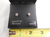 Sterling 1/10 ct Diamond Stud Earrings