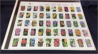US stamps, complete wildflowers mint sheet, 50