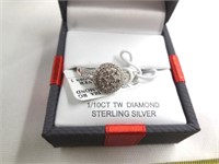 Sterling Silver 1/10 ct Diamond Ring Size 7