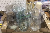 Candle vases, lot of 10 candle vases, Two 13 1/2