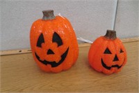 2 Halloween Pumpkins Battery Operated & Electric