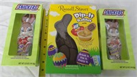 2 Snickers Bunnies 5oz. Ea., 1 Russell Stover Dip-