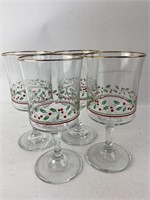 Vintage Arby's Gold Accent Holiday Stemware