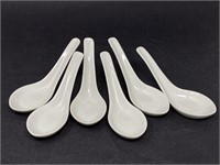 Six Porcelain Ramen Spoons