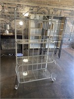 White Bakers Rack with Glass Shelves