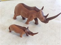 (2) Carved Rhinoceros Pieces