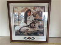 Large Signed Print By 'Maija' W/Arrowhead Imbedded