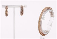 Jewelry Sterling Silver Bracelet and Earrings Set