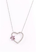 Jewelry 10kt Gold Pink Topaz Diamond Necklace