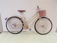 METAL BICYCLE WALL DECORATION, 35"LONG 2O" TALL