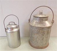 12QT GALVANIZED VINTAGE MILK CONTAINER AND...