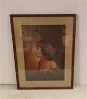 VINTAGE PRINT OF NATIVE AMERICAN GIRL....