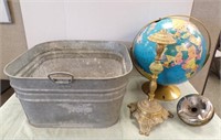 GALVANIZED WASH TUB, LARGE GLOBE....