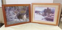 FRAMED, MATTED & SIGNED PRINT OF DEER....