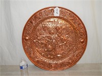 Mid Century Large Copper Plaque Repousse