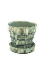 Vintage Small Green McCoy Pottery Planter