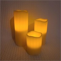 3 Piece LED Flickering Candle Set