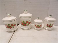 CANISTER SET W/STRAWBERRY DESIGN