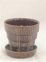 Vintage Small McCoy Brown Pottery Planter