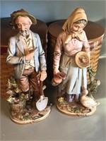 Vintage Homco Farm Couple 14in Figures