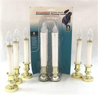 Lot of 9 Battery Operated Taper/Window Candles