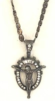 Sterling Silver 925 Necklace Jesus Crucifix NICE!