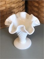Vintage Fenton Hobnail Milk Glass Bud Vase