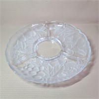 Frosted Glass Divided Relish Dish
