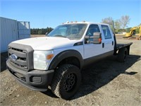 2015 Ford F350 4x4 9' S/A Flat Bed Truck
