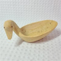 Hand Carved Wooden Duck Figurine
