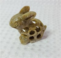 Soap Stone (?) Hand Carved Rabbit Figurine