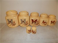 Vintage Kitchen Canister Set Butterflies