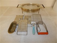 Vintage Kitchen Utensils and Warming Platter
